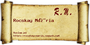 Rocskay Mária névjegykártya